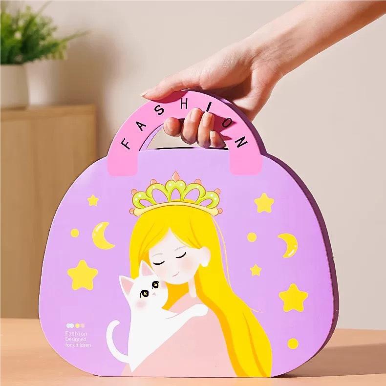 👸Prinsesse DIY-håndverkssett: sminke, diamantkunst og utkledning💖Gratis frakt