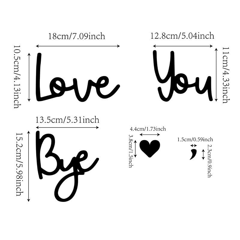"Love you Bye" ✨Dekorativt veggskilt i tre – uten å skade veggen
