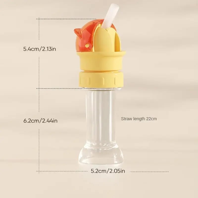 🥤Omformingslokk med tut til vannflasker og sugerør | Passer til alle juice- og vannflasker | Sølbeskyttet flip-top-lokk for småbarn og barn
