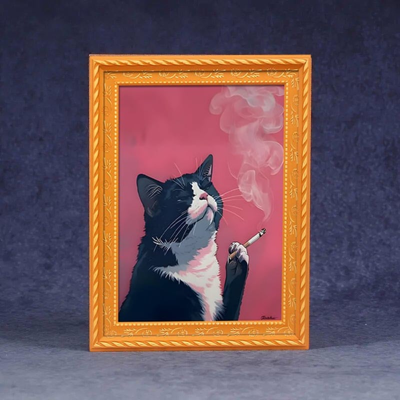 🌹 Söta kylskåpsmagneter med katter – Förtrollande kattdekorationer med ram för hemmet och kontoret 🐱✨