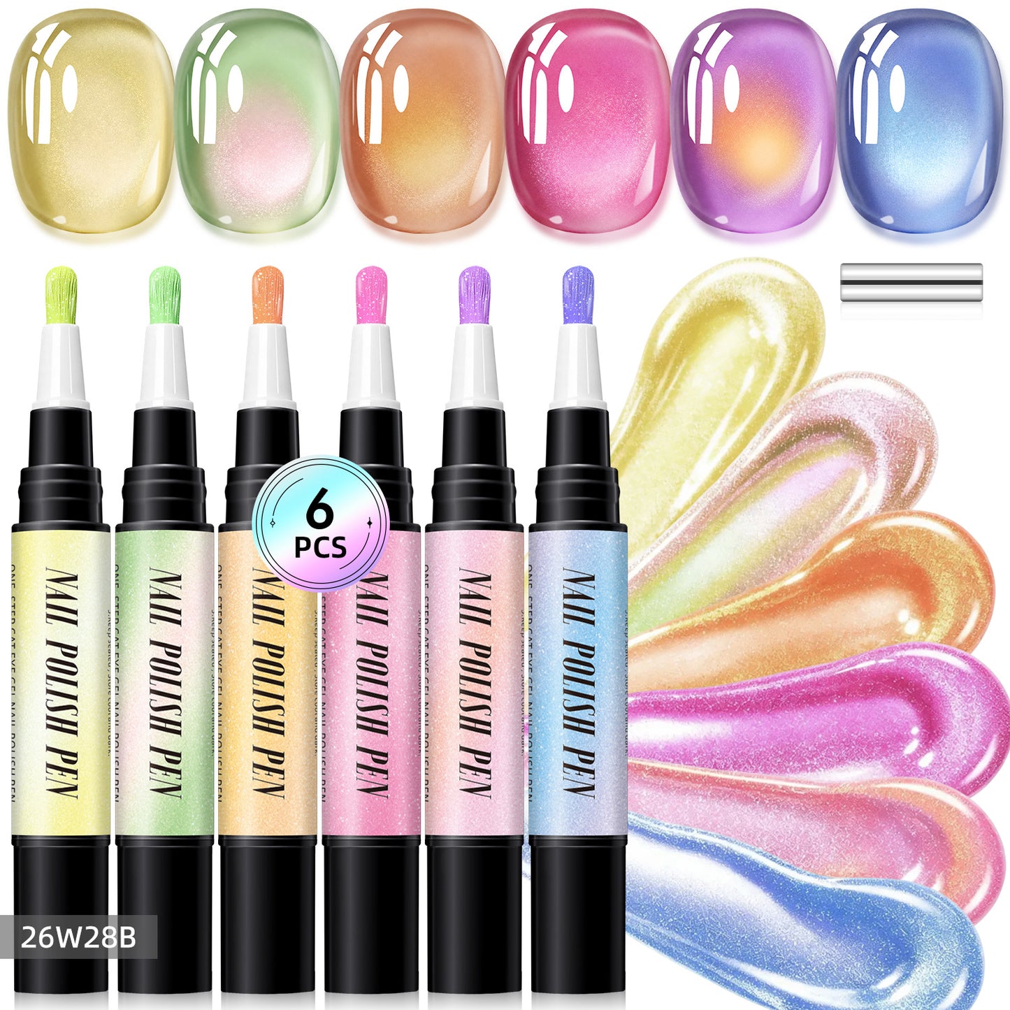 💅 6-delers sett med gel-neglepenn for negledekorasjon i ett trinn – salongkvalitet hjemme