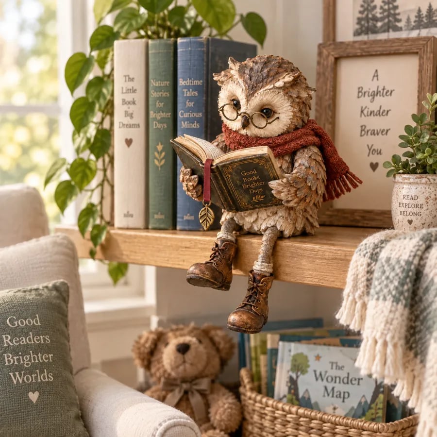 🦉Reading Owl Figurine📖📚️