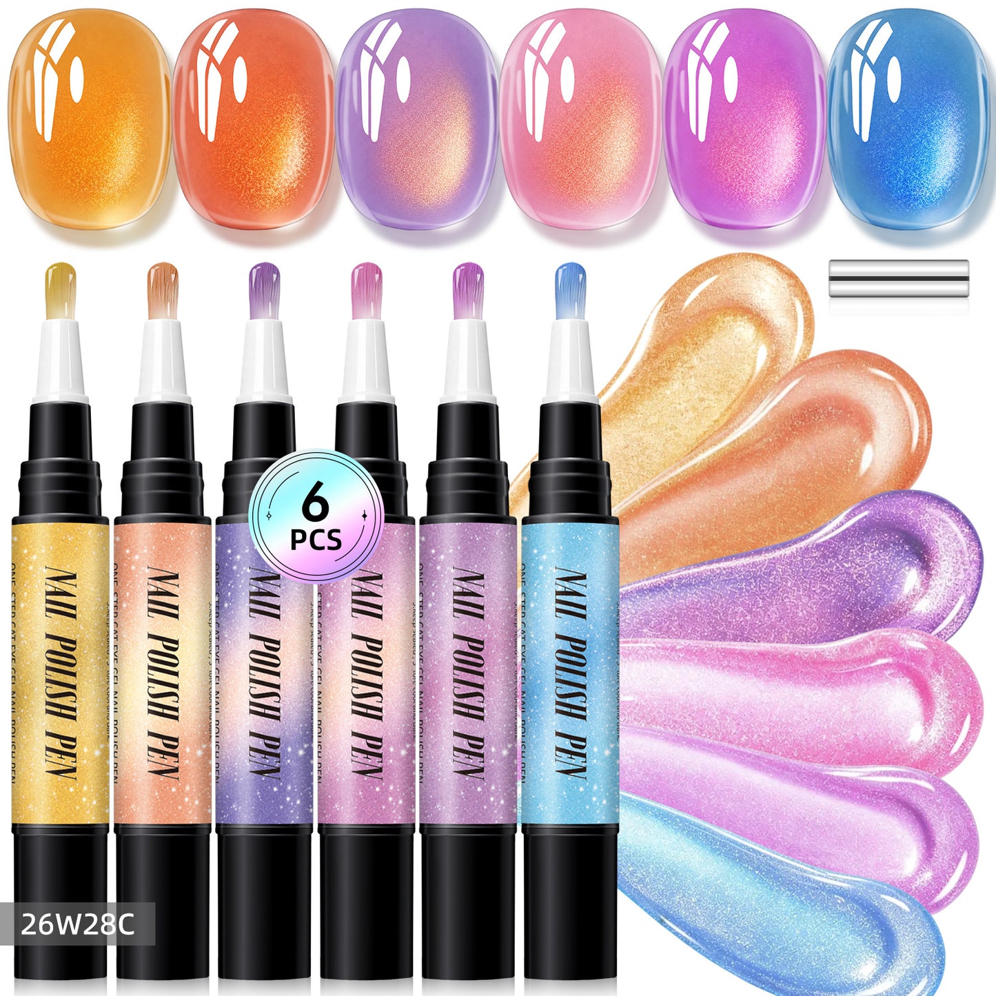 💅 6-delers sett med gel-neglepenn for negledekorasjon i ett trinn – salongkvalitet hjemme