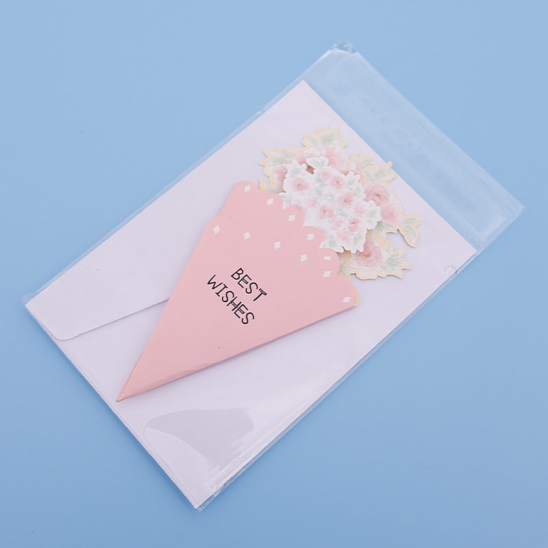 💐3D-blomsterbukett-gratulasjonskort – kreative blomsterkort med konvolutte
