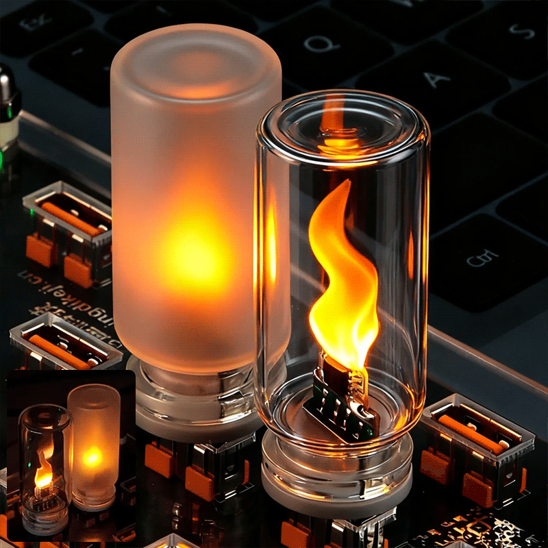 🔥USB-lampa med realistisk flamm