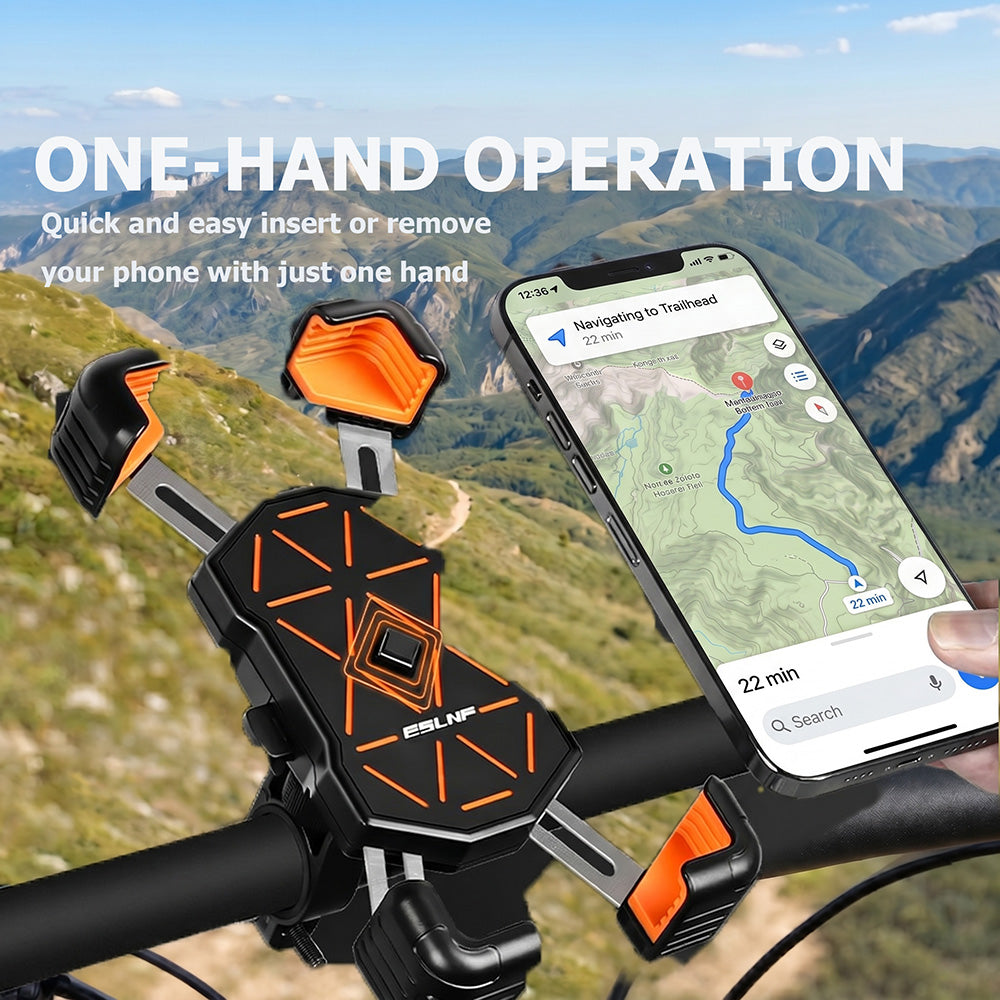 🚲Sykkelholder for mobiltelefon med 4 klør og vibrasjonsdemping
