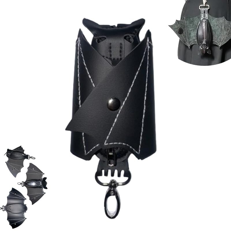 Lommebok i skinn med gotisk design og flaggermus🦇