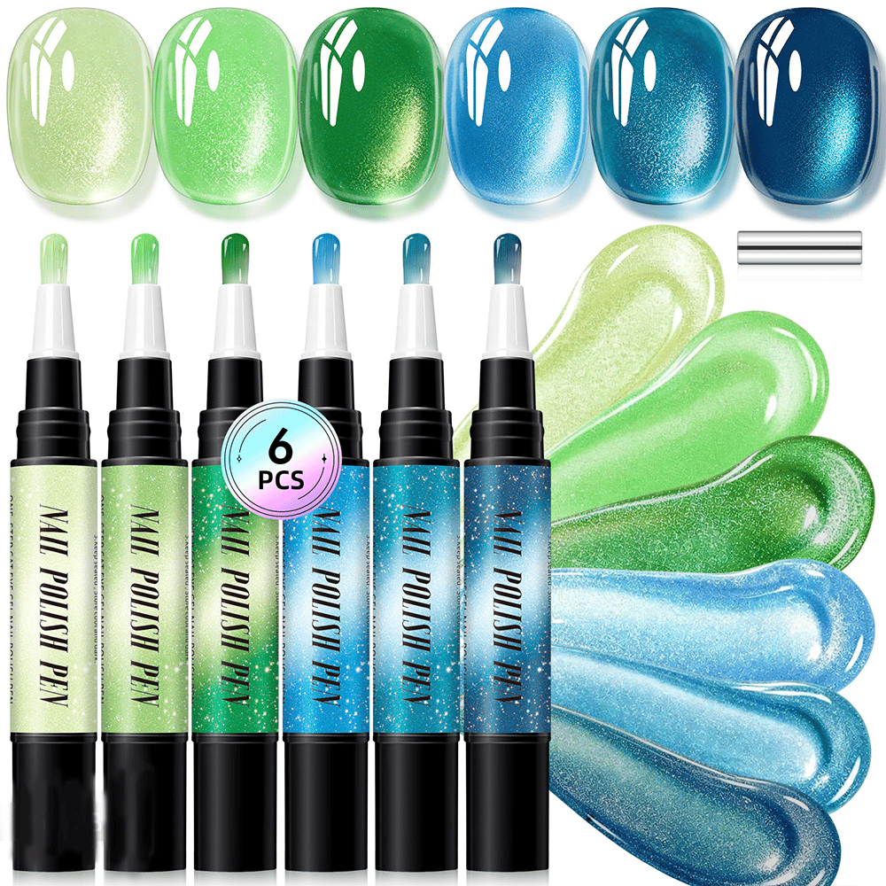 💅 6-delers sett med gel-neglepenn for negledekorasjon i ett trinn – salongkvalitet hjemme