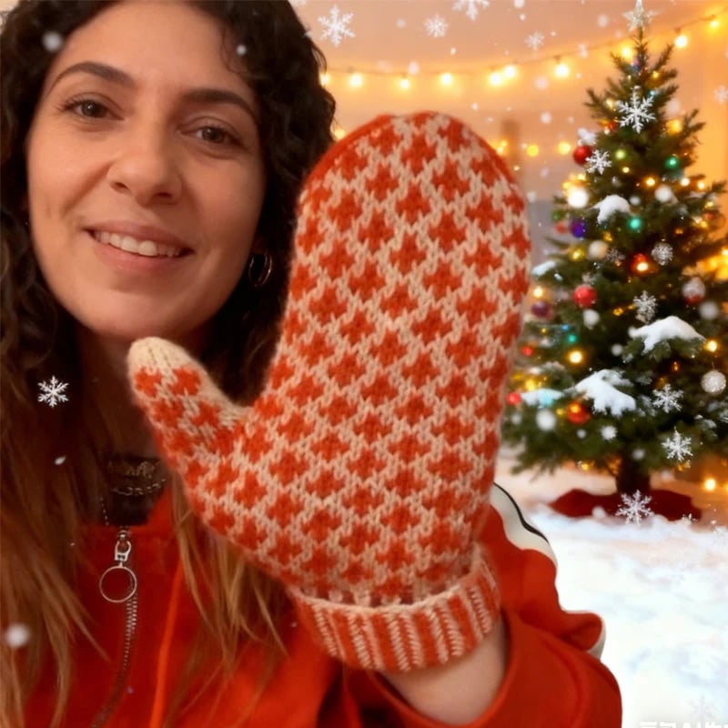 🔥SISTE DAG 49 % RABATT – 🎅🧤✨ Nordiske strikkede hansker med skjult pixel-langfinger – retrostil og rebellisk humor! ✨❄️