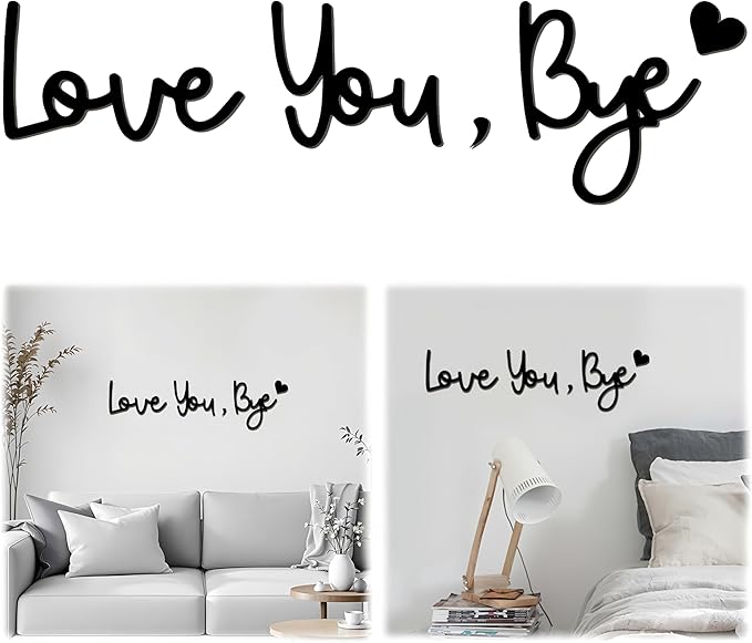 "Love you Bye" ✨Dekorativt veggskilt i tre – uten å skade veggen