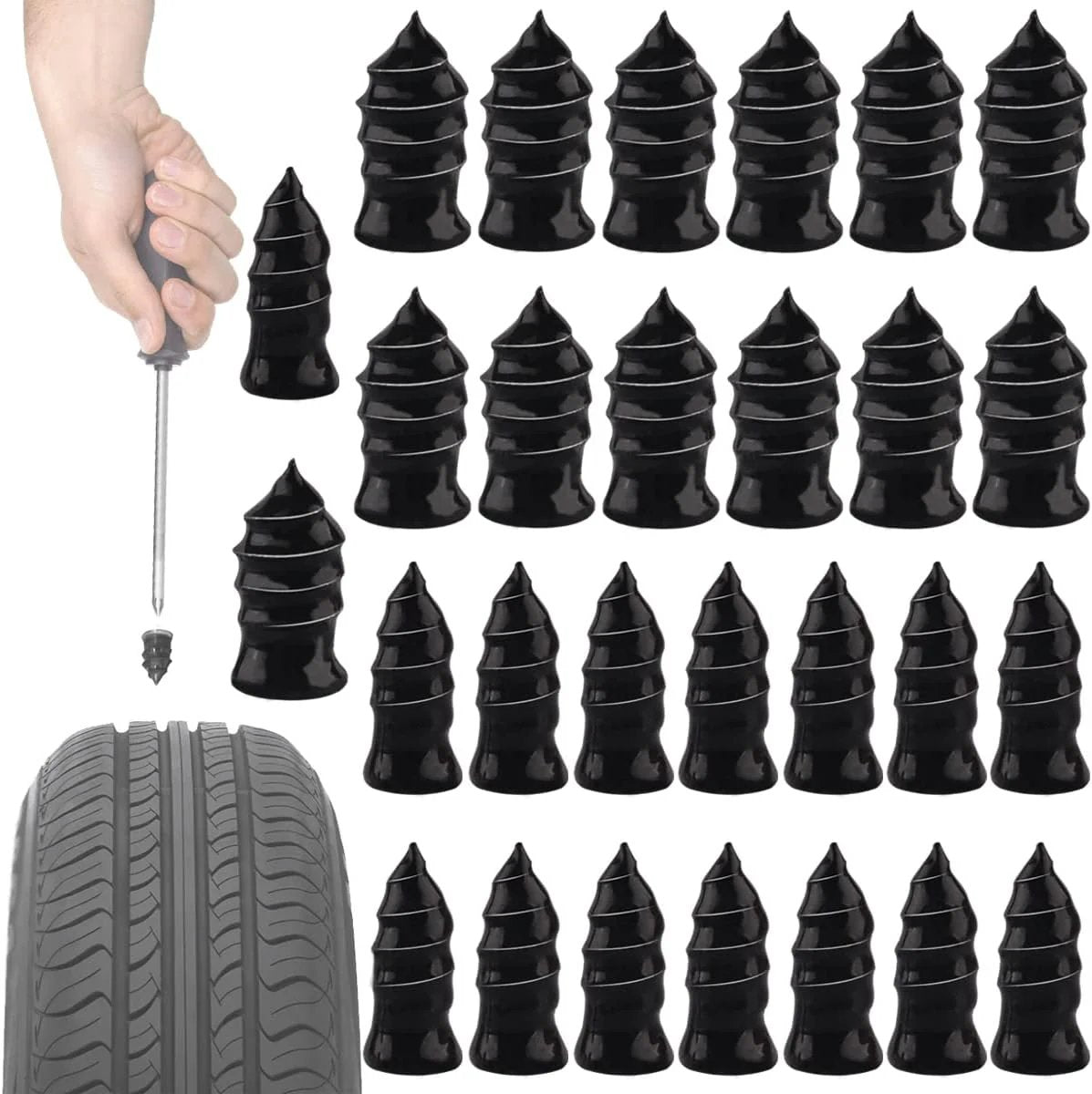 🎯【49 % rabatt på siste dag】Eksplosjonssikre gumminagler til dekkreparasjon 🔧Gratis skrutrekker