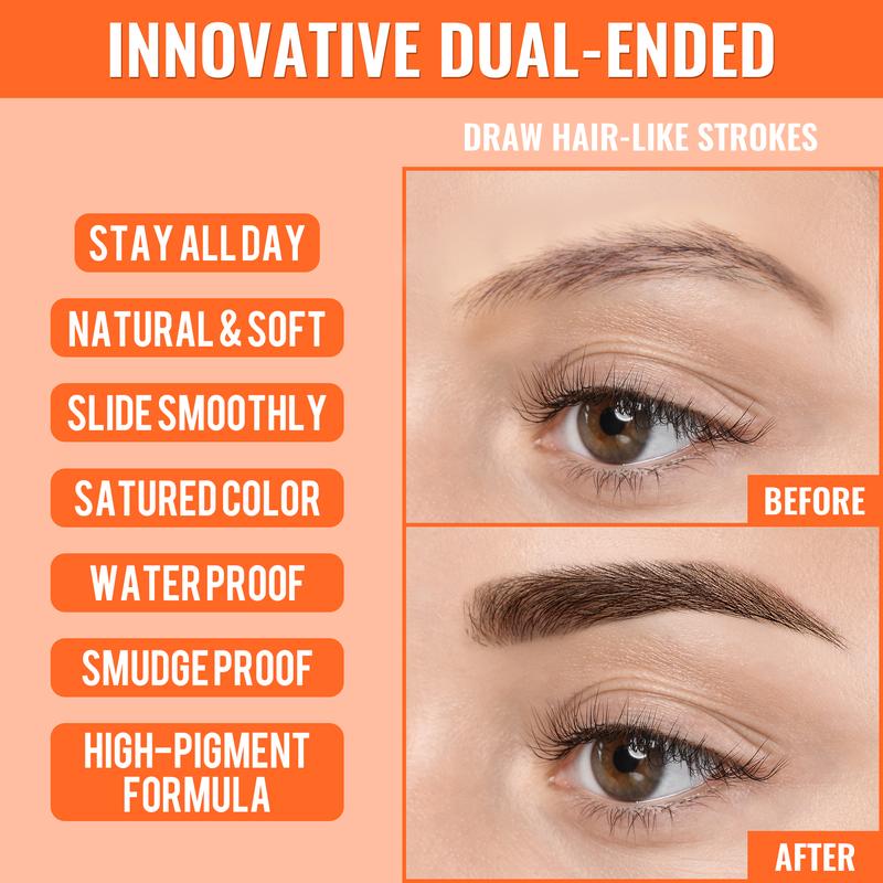 🌟 Oppnå perfekte bryn - ✨ 4D brynpenn - for naturlige, perfekte øyenbryn og eyeliner hele dagen! 💁‍♀