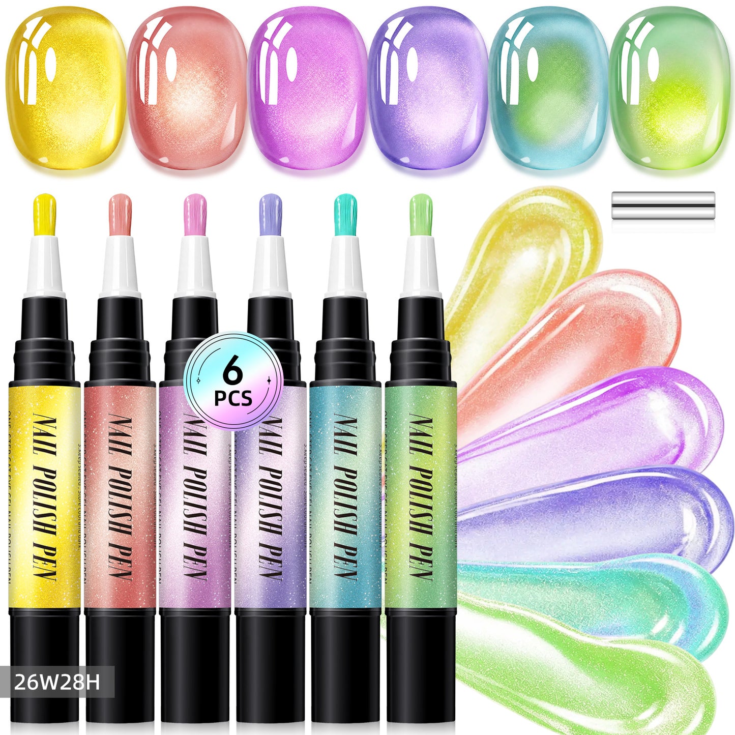 💅 6-delers sett med gel-neglepenn for negledekorasjon i ett trinn – salongkvalitet hjemme