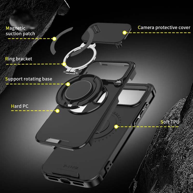 🔥 SISTE DAGS KAMPANJE - 50 % RABATT 🔥 Magnetisk telefonveske med ringstativ for iPhone