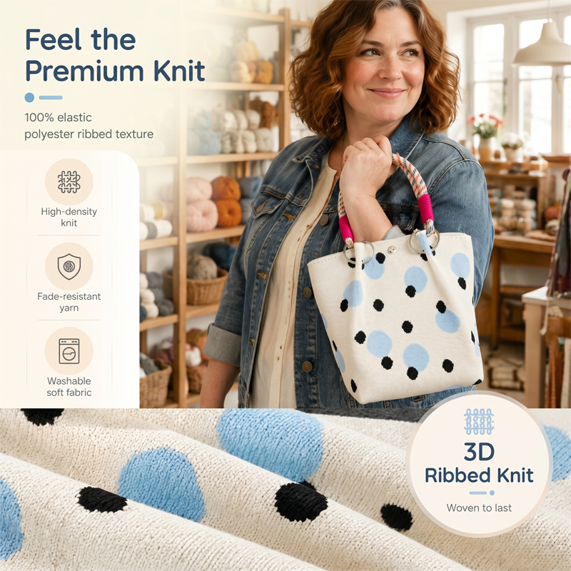 👜 40 % RABATT I BEGRENSET TID! 💥 Søt håndveske med prikkemønster for kvinner – klassisk prikkemønster, romslig, stilig til hverdagsbruk ✨